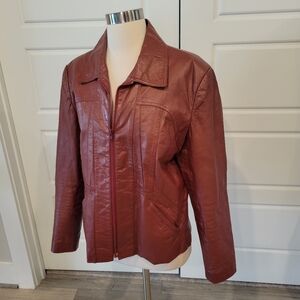 Vintage Jeffery Cabretta Glove Leather Jacket in I Brown Size 10